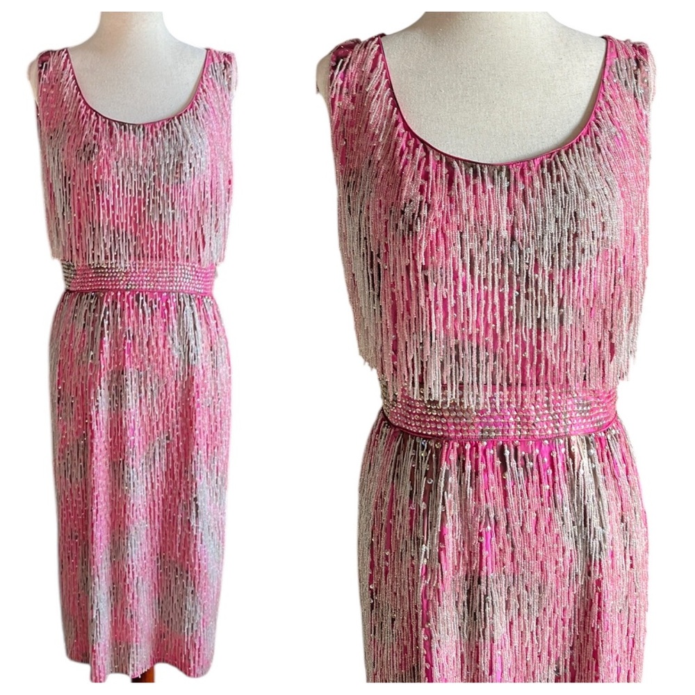 Rare Swee Lo Vintage Hand Made Silk Beaded Couture Dress